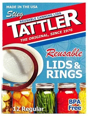 Tattler Regular Mouth Canning Lids with Rubber Rings 12 pk | Reusable, BPA-Free, Durable - view 2