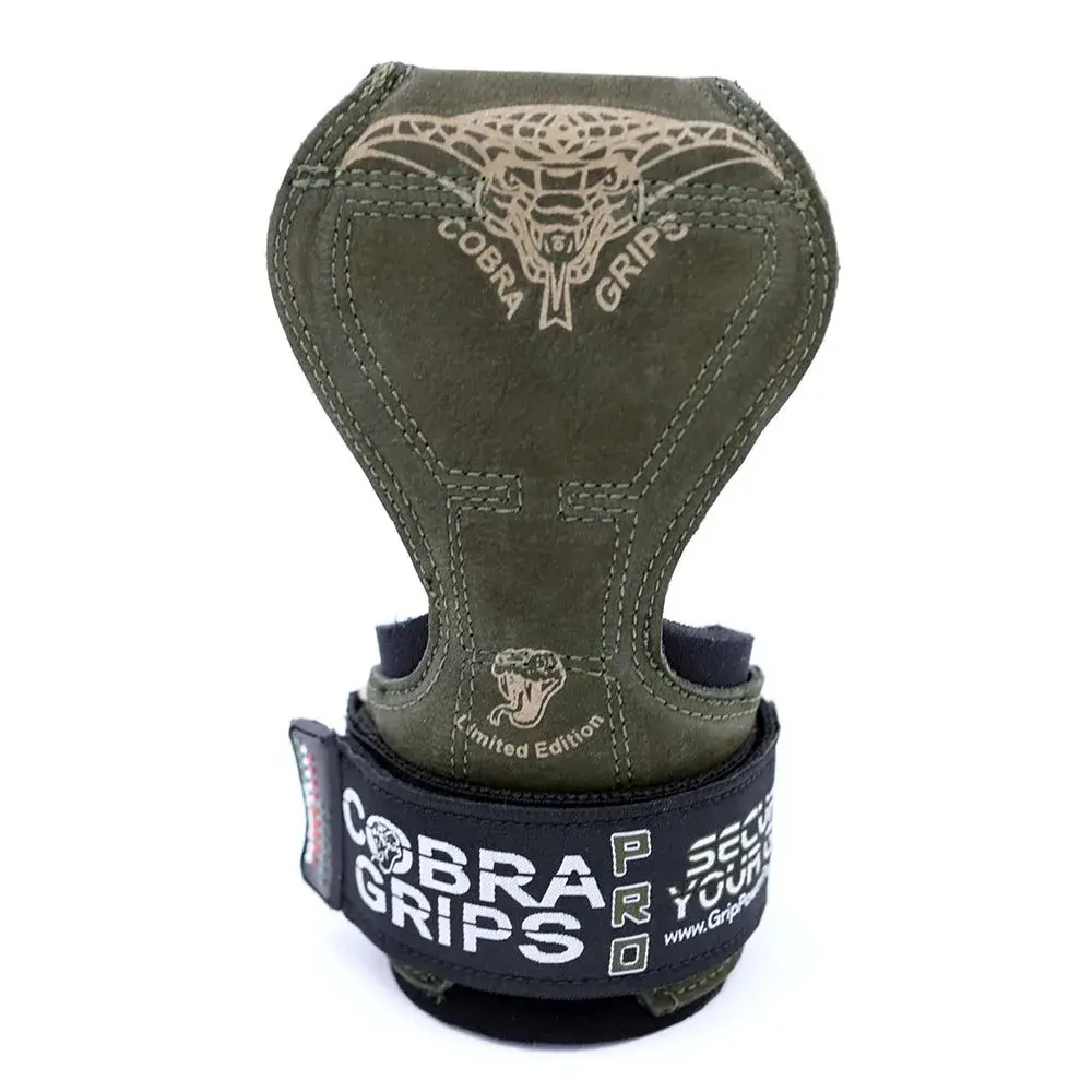 Cobra Grips PRO Green Leather Weight Lifting Gloves with Wrist Wraps - 5.5-8.75" Wrist - view 2