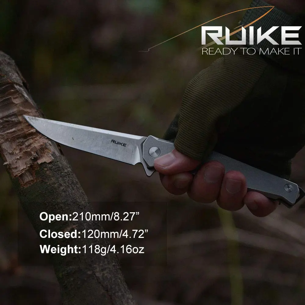 Ruike Tactical Pocket Knife for Men Folding Knife Frame Lock 14C28N Steel 3.5" | Compact Tactical Utility - view 3