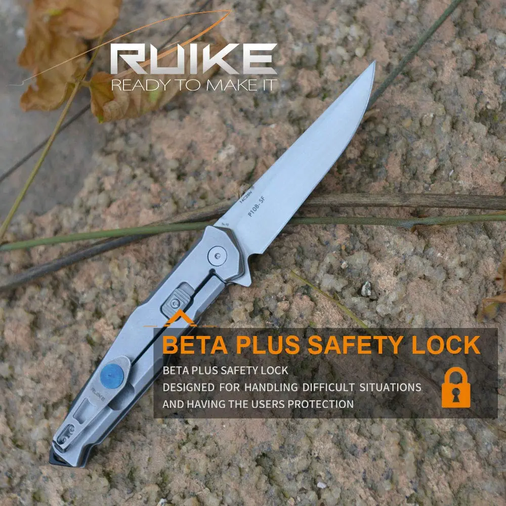 Ruike Tactical Pocket Knife for Men Folding Knife Frame Lock 14C28N Steel 3.5" | Compact Tactical Utility - view 4