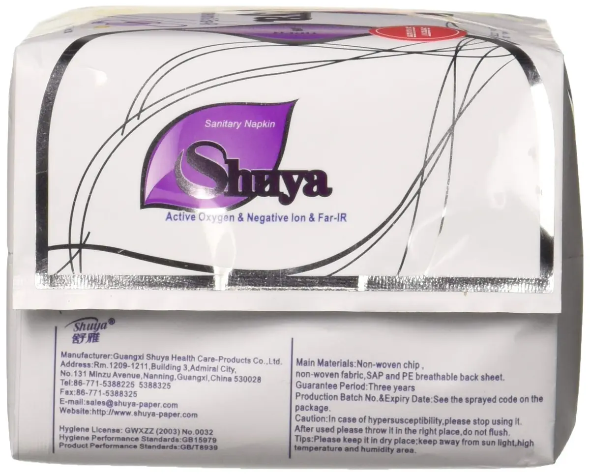 SHUYA Ultral Thin Sanitary Pads with Wings, 245mm, 30 Count | Super Absorbent, Mint Herbal Scented, Aluminum Foil Pack - view 4