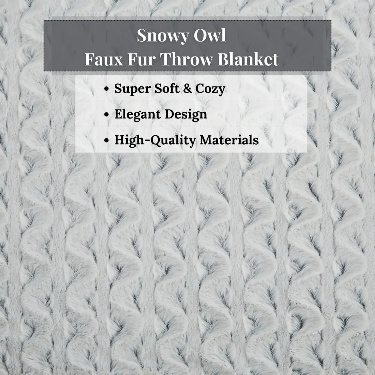 Tache Snowy Owl Chevron Faux Fur Sherpa Bed Blanket 90x90 | Ultra Soft & Warm - view 6