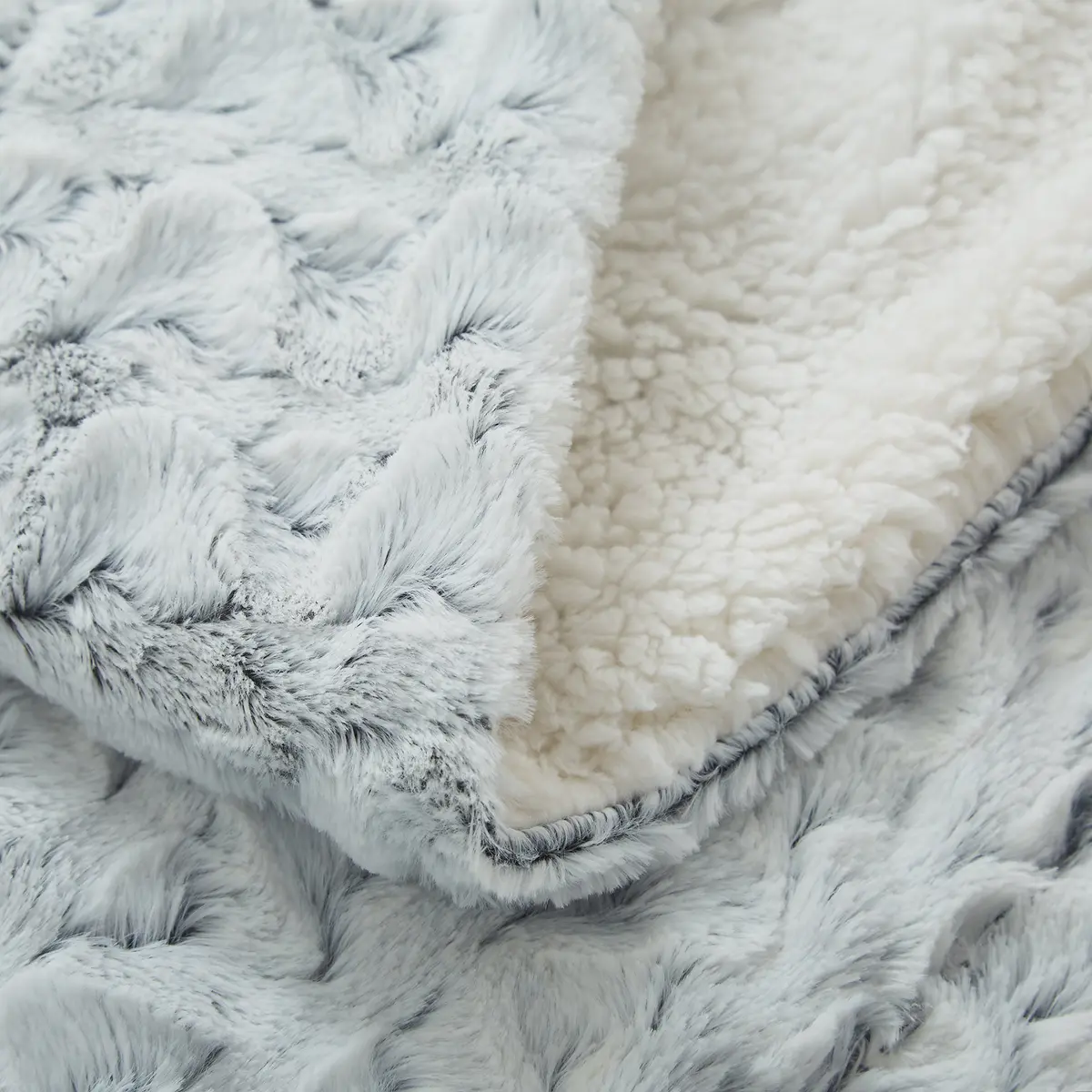 Tache Snowy Owl Chevron Faux Fur Sherpa Bed Blanket 90x90 | Ultra Soft & Warm - view 8