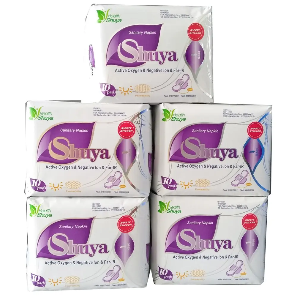 SHUYA Ultral Thin Anion Sanitary Pads for Women, 245mm, 50 Count | Mint Herbal Scented, Aluminum Foil Pack - main product image