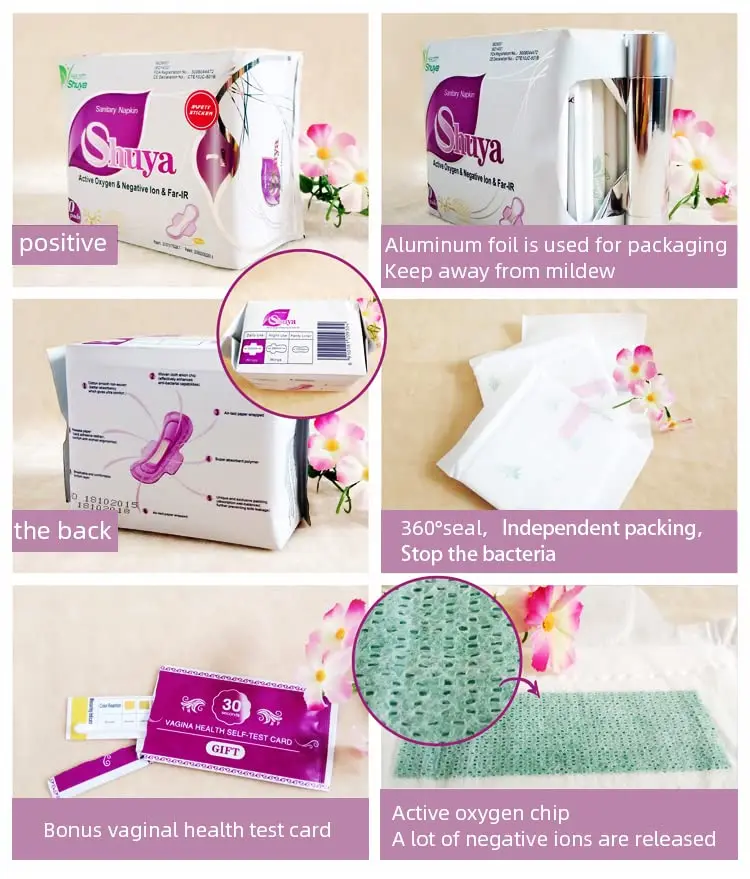 SHUYA Ultral Thin Anion Sanitary Pads for Women, 245mm, 50 Count | Mint Herbal Scented, Aluminum Foil Pack - view 6