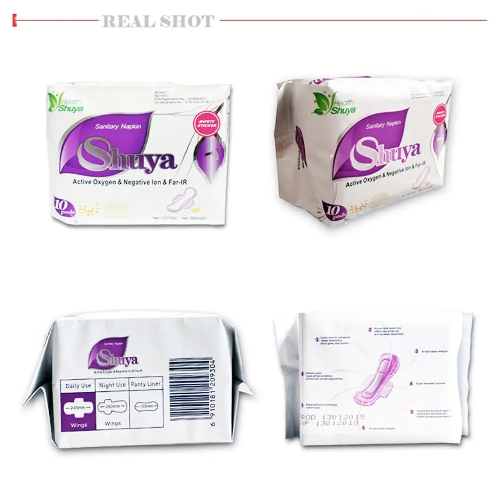 SHUYA Ultral Thin Anion Sanitary Pads for Women, 245mm, 50 Count | Mint Herbal Scented, Aluminum Foil Pack - view 2