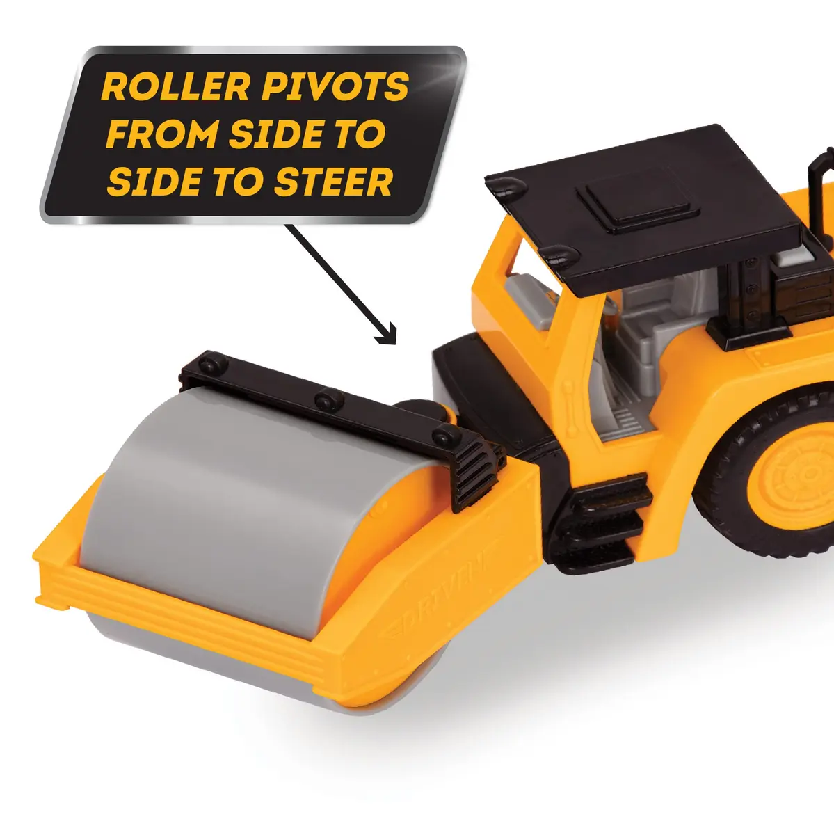 Driven by Battat Steam Roller Toy with Lights & Sounds | 19cm (7.5in) Construction Vehicle for Kids 3+ - view 5