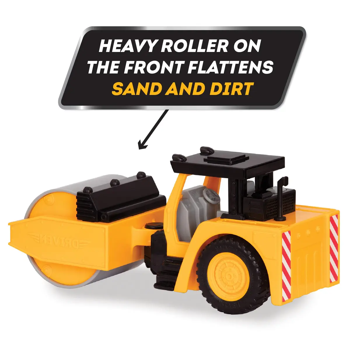 Driven by Battat Steam Roller Toy with Lights & Sounds | 19cm (7.5in) Construction Vehicle for Kids 3+ - view 6