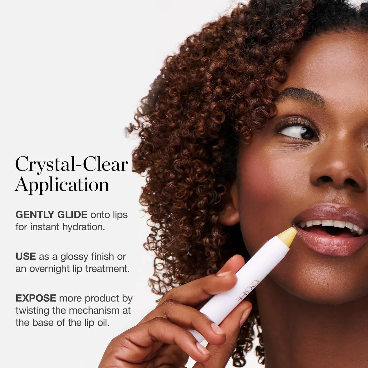 Ogee Tinted Sculpted Lip Oil - Organic Lip Stain, Balm & Color - CLEAR | Moisturizes & Plumps with Organic Peppermint - view 4