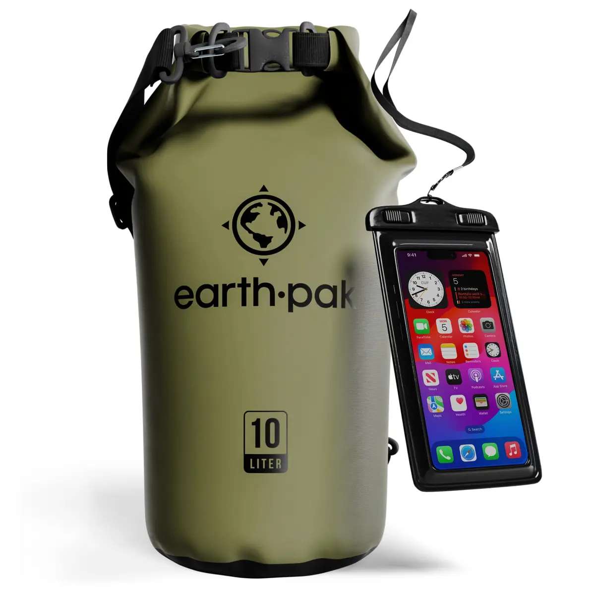 Earth Pak Waterproof Dry Bag 10L | Marine Roll Top Dry Sack for Kayaking & Boating - main product image