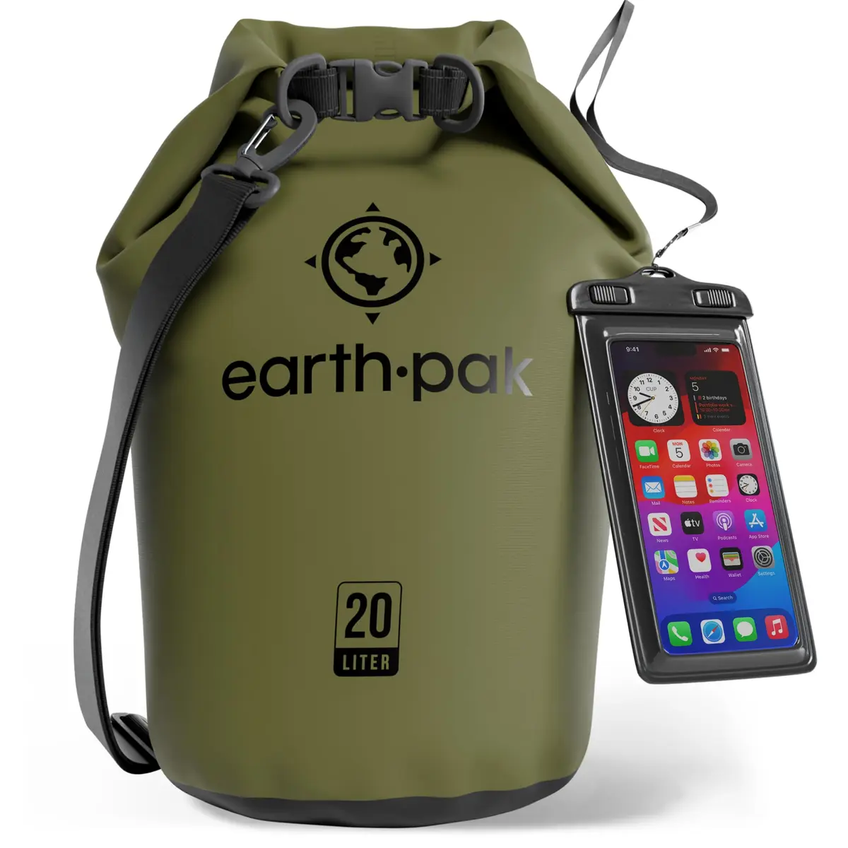 Earth Pak 20L Waterproof Dry Bag | Marine Roll Top Dry Sack for Kayaking - main product image