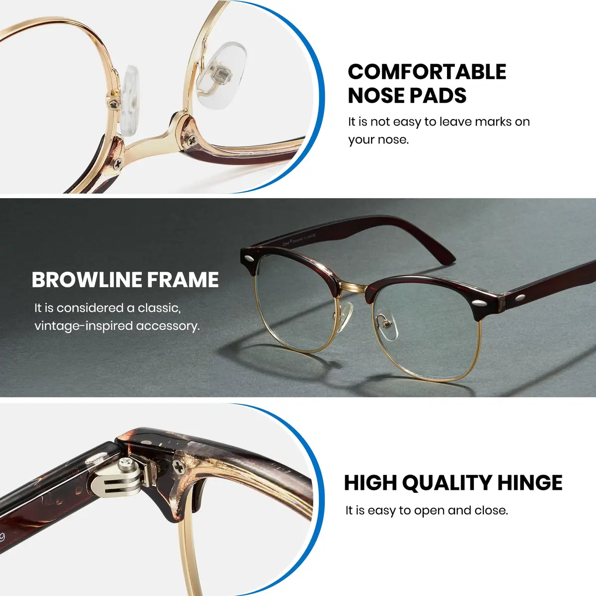 Cyxus Blue Light Glasses Men Semi Rimless Clear Blue Light Glasses for Computer Eye Strain - view 6