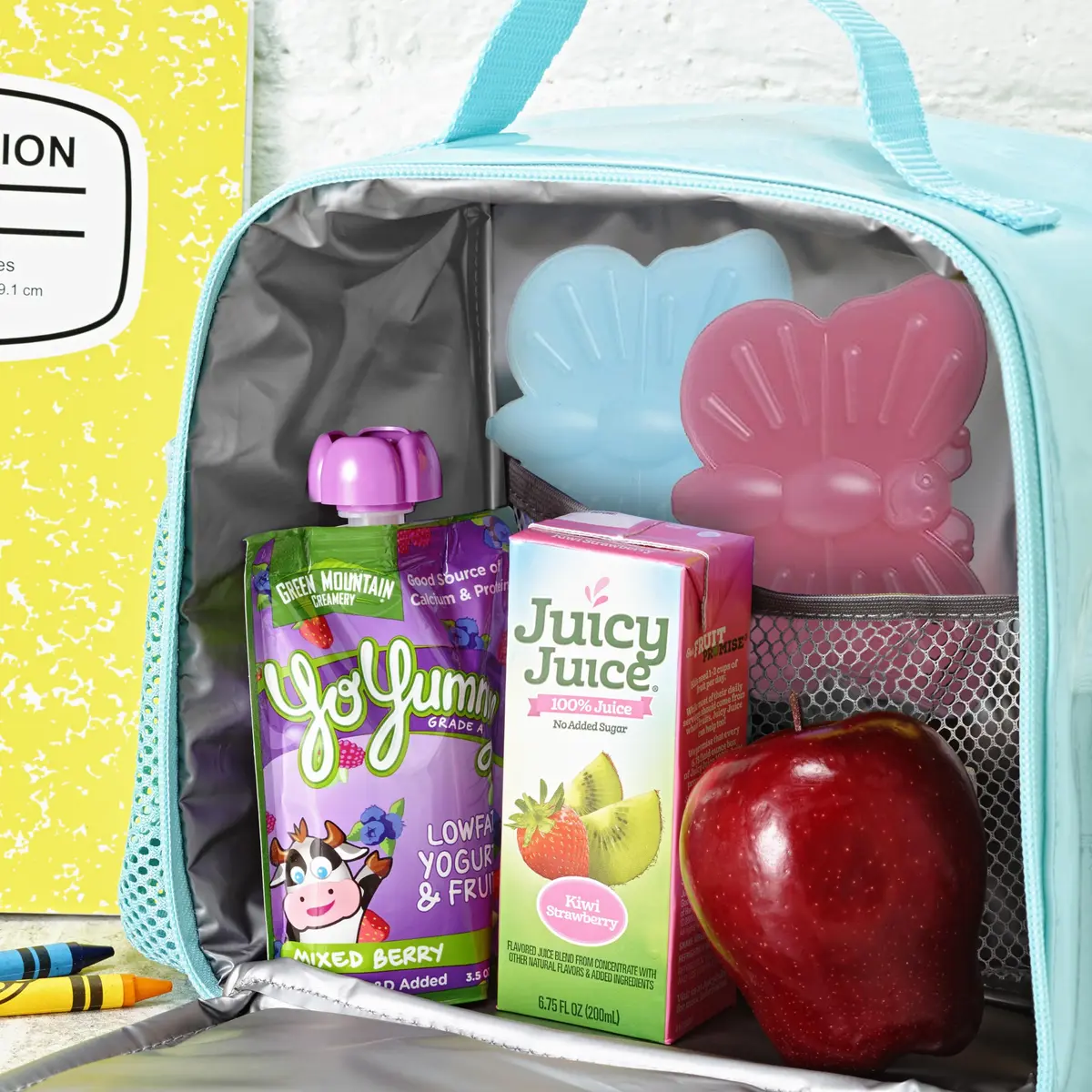 Fit & Fresh Reusable Kids Lunch Box Ice Packs 4pk | Slim Butterfly-Shaped, BPA-Free, Compact & Powerful Cooling (70-120 chars) - view 4