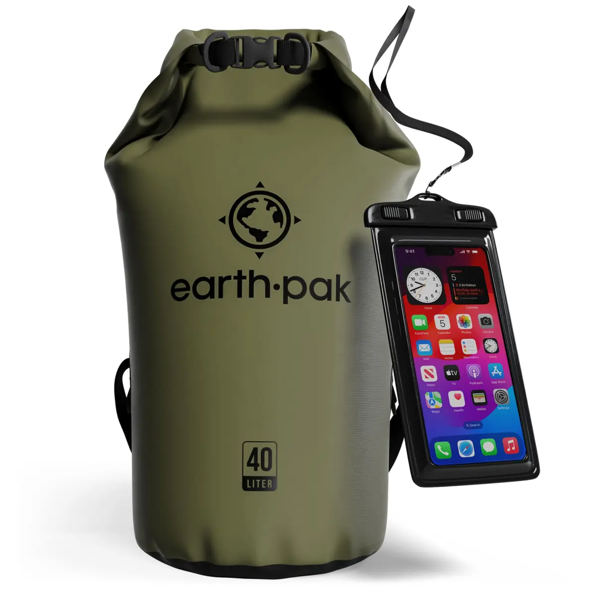 Earth Pak 40L Waterproof Dry Bag Backpack | Marine Roll Top Dry Sack for Kayaking - main product image