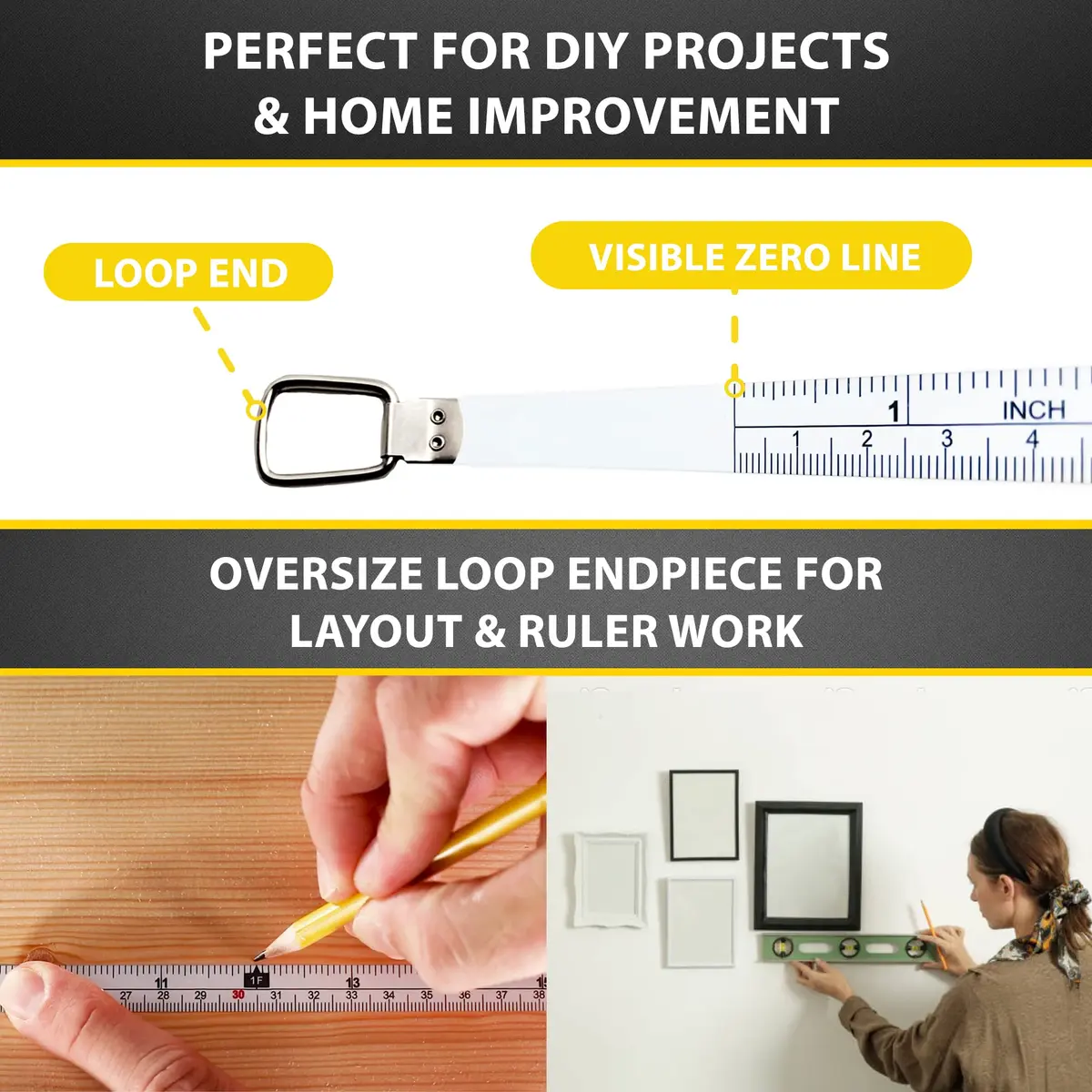 PERFECT MEASURING TAPE Diameter & Circumference Tape Measure 12ft / 3.5m | Steel Flexible Tape for Pipes & Trees - view 5