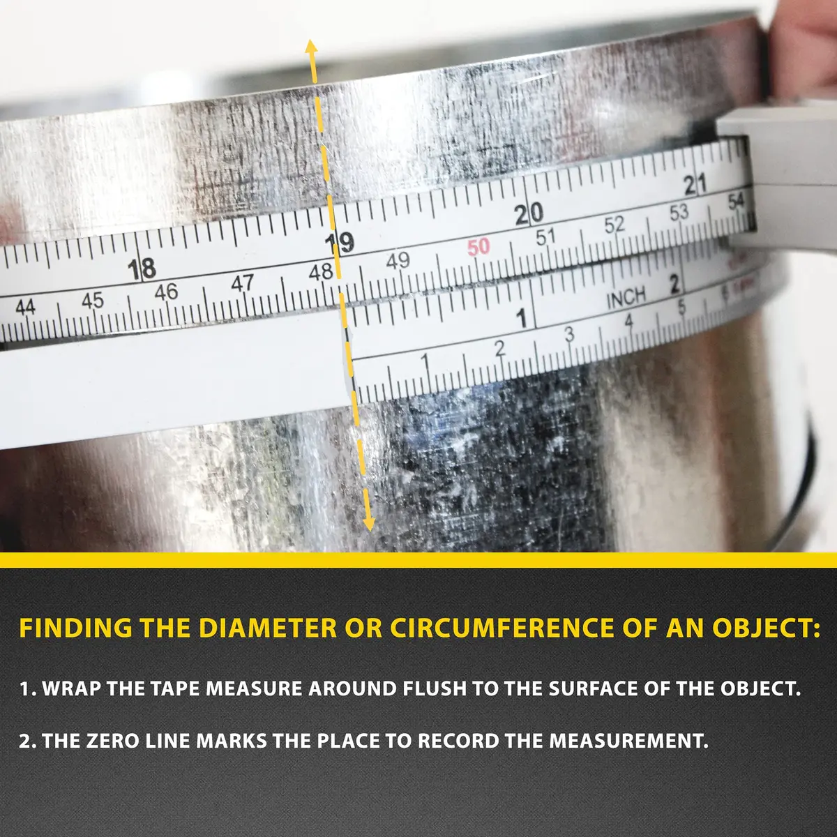 PERFECT MEASURING TAPE Diameter & Circumference Tape Measure 12ft / 3.5m | Steel Flexible Tape for Pipes & Trees - view 3