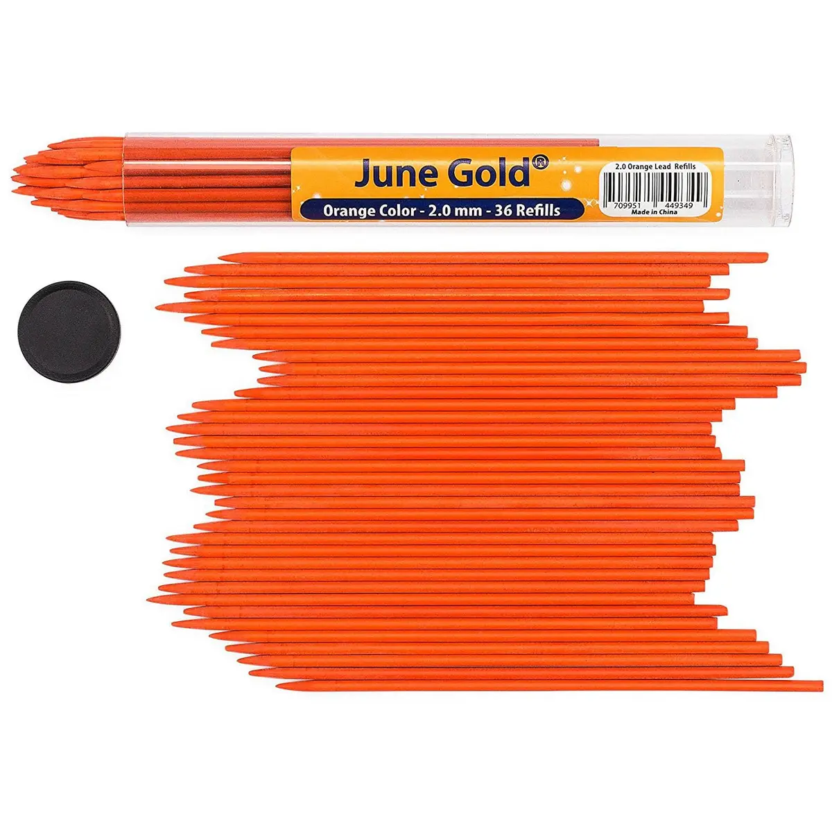 June Gold Carrot #102 Lead Refills 2.0 mm | Heavy Use, Break Resistant, Orange (Carrot #102) - main product image