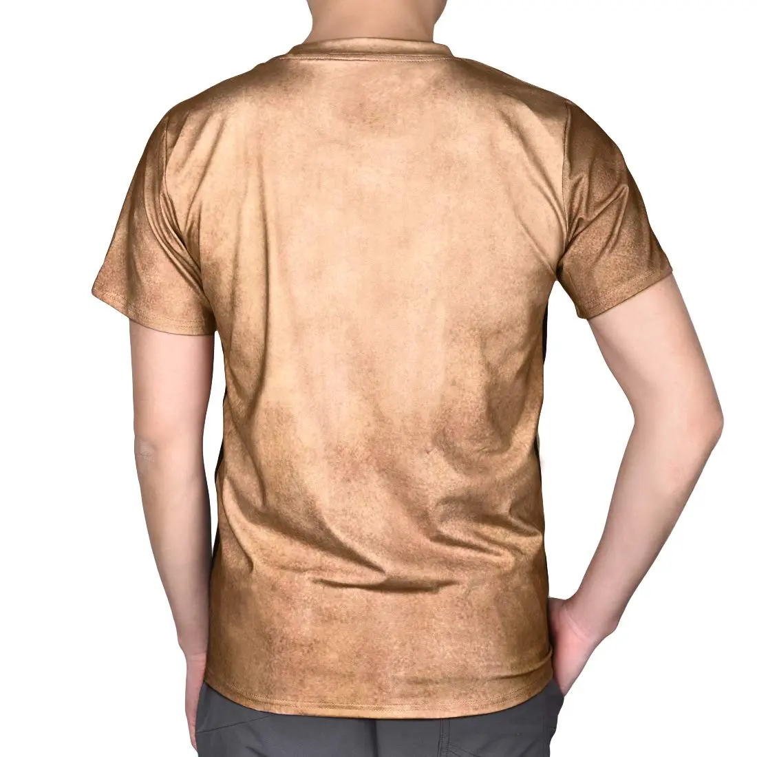 JIAYIQI Fake Muscle Graphic T-Shirt for Men, Scoop Neck Short Sleeve, L (Asian Size) - view 7