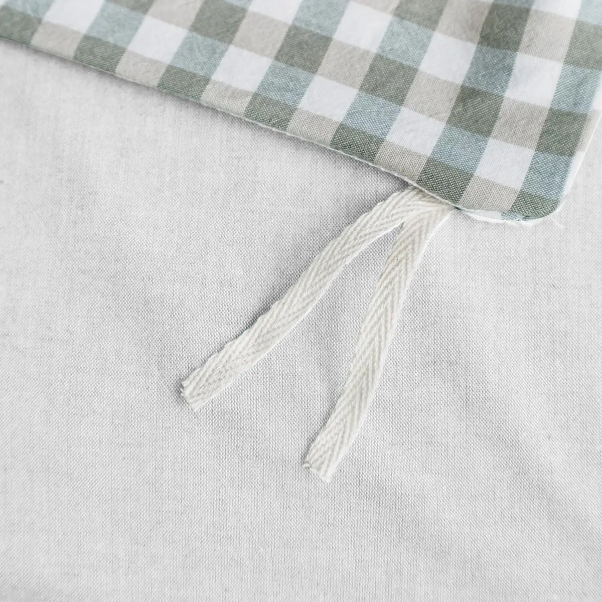 SUSYBAO Green Gingham Duvet Cover King Size | Breathable 100% Washed Cotton for All Seasons - view 4
