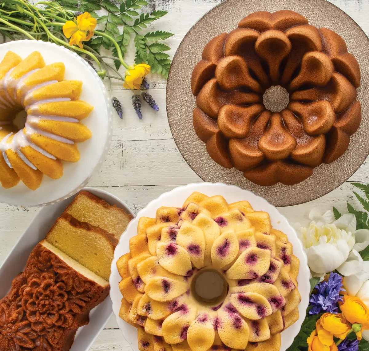Nordic Ware Lotus Bundt Pan Gold 5 Cup | Intricate Cake Detail & Even Browning - view 7