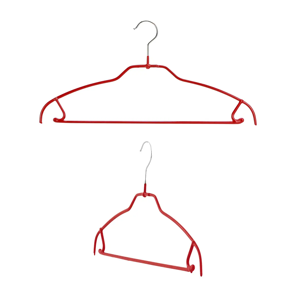 MAWA Silhouette Ultra-Thin Series Non-Slip Space Saving Shirt Hanger with Pant Bar & Skirt Hooks, Pack of 2, Red | Germany Quality - main product image