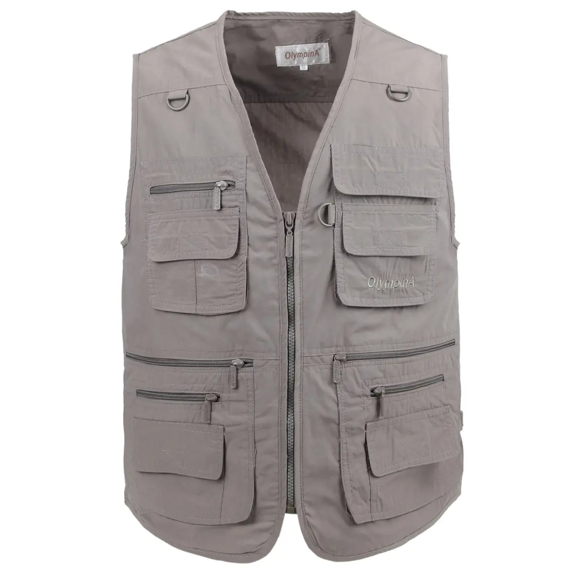 LUSI MADAM Men's Poplin Outdoors Travel Sports Multi-Pockets Work Fishing Vest 3X-Large Coffee | Utility & Comfort - main product image
