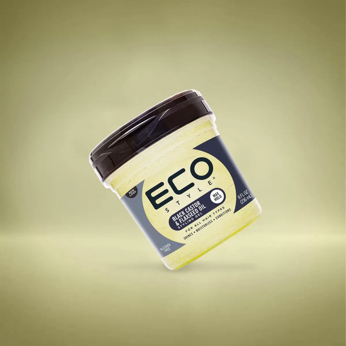 Eco Style Black Castor and Flaxseed Oil Styling Gel 236ml (8 oz) | Nourishes Hair & Promotes Healthy Scalp - view 3