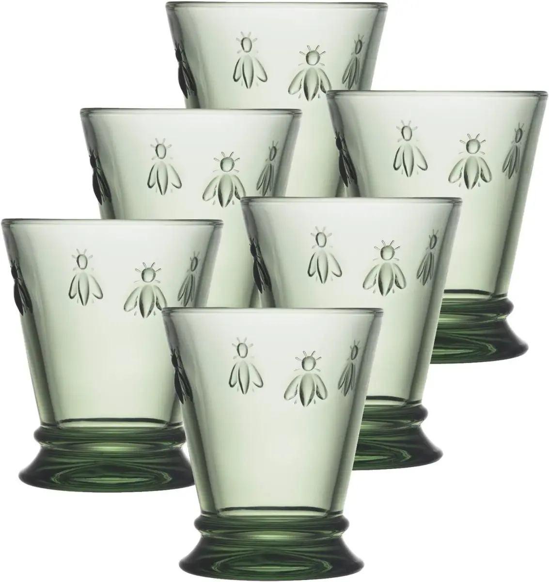 La Rochère Bee Green Tumbler Set of 6 | 255ml (9 oz) French Glassware - main product image