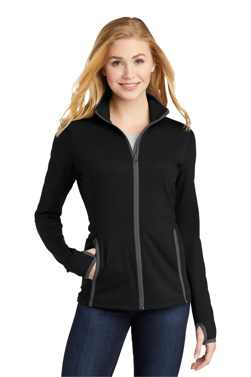 SPORT-TEK Women's Sport-Wick Stretch Contrast Full Zip Jacket | Moisture-Wicking, Lightweight, Durable (70-120 chars) - main product image