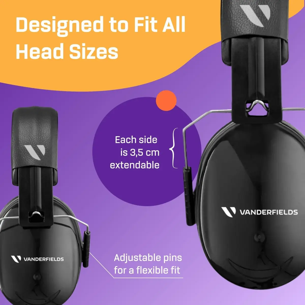 Vanderfields Noise Reduction Earmuffs 33 dB NRR | ANSI CE Certified Sound Blocking Headphones for Adults & Teens - view 7