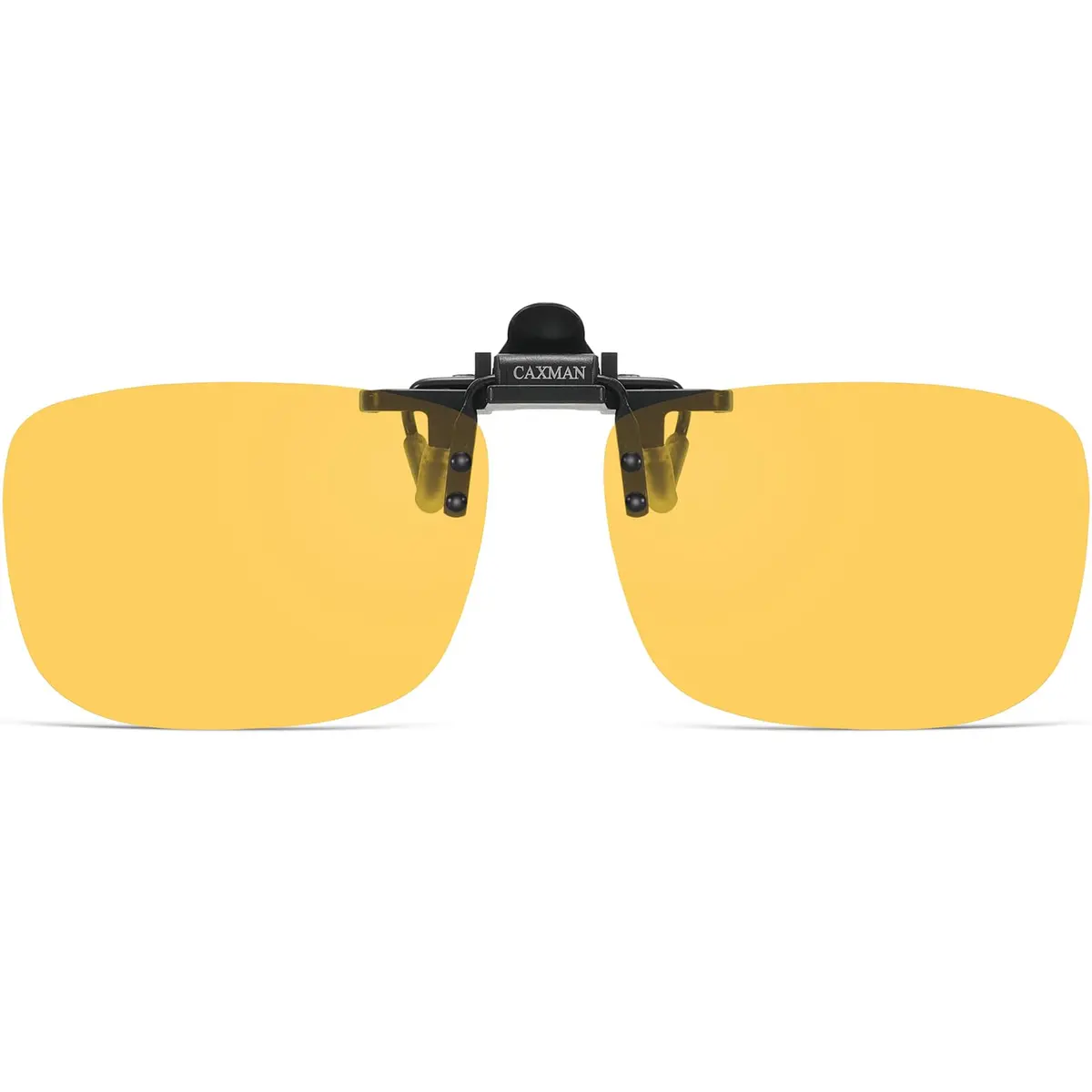 CAXMAN HD Night Vision Polarized Clip-on Flip Up Sunglasses 59x42mm | Lightweight Night Driving Yellow Lens - main product image