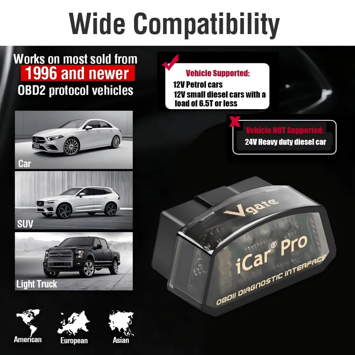 Vgate iCar Pro Bluetooth 4.0 OBD2 Scanner | Works with iOS/Android & PC - view 3
