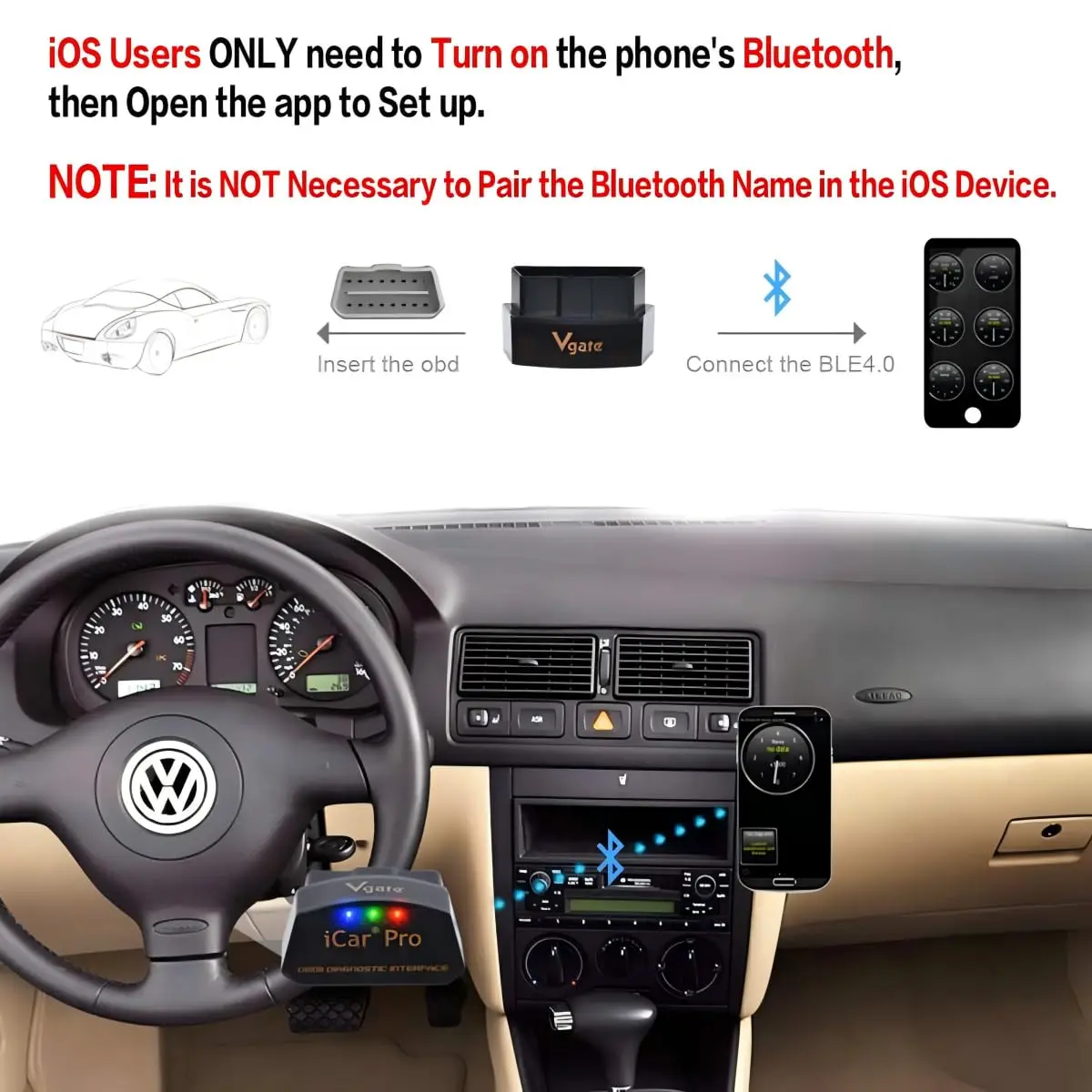 Vgate iCar Pro Bluetooth 4.0 OBD2 Scanner | Works with iOS/Android & PC - view 4