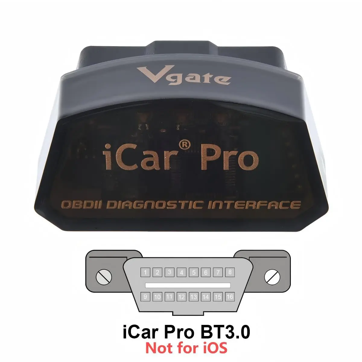 Vgate iCar Pro Bluetooth 3.0 OBD2 Scanner | Android & Windows | 4.6cm (1.85in) Length | Check Engine Light Diagnosis - view 3