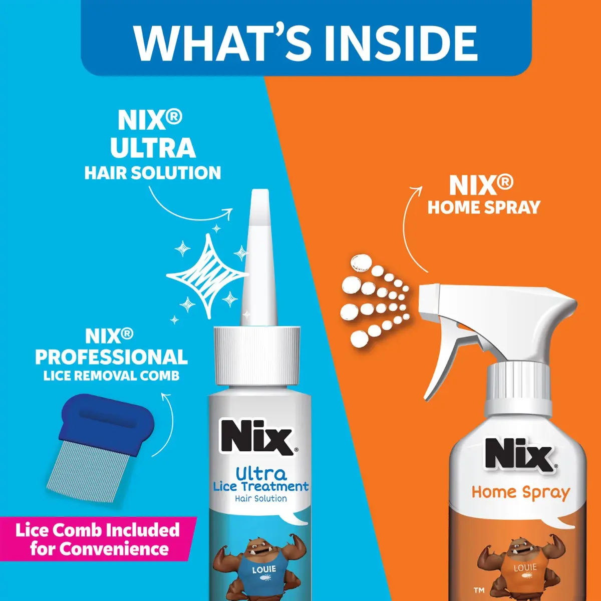 Nix Ultra Lice Treatment Kit with Home Defense Spray & Comb | 3.4 fl oz (100 ml) Hair Solution, 5 fl oz (148 ml) Home Spray - view 5
