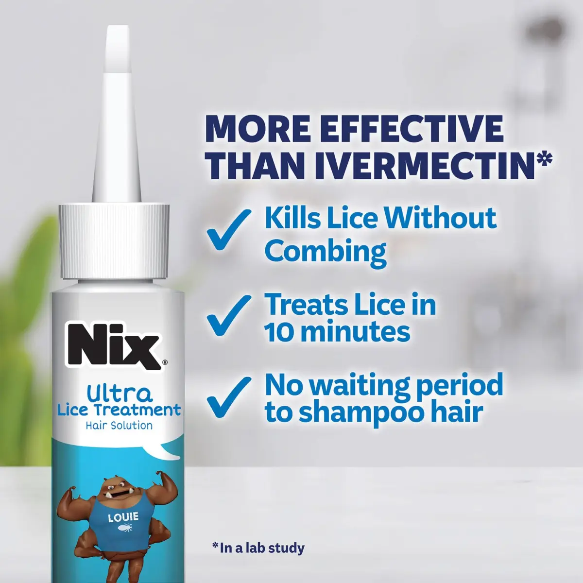 Nix Ultra Lice Treatment Kit with Home Defense Spray & Comb | 3.4 fl oz (100 ml) Hair Solution, 5 fl oz (148 ml) Home Spray - view 3