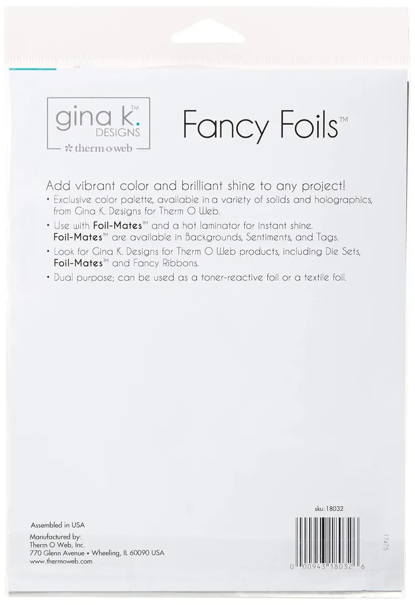 Gina K Designs Fancy Foils Grass Green 6" x 8" Sheets (12 Count) | Toner-Reactive & Textile Foil - view 2