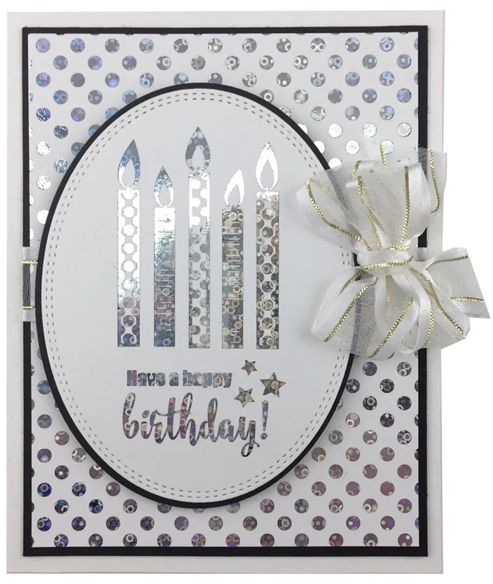 Gina K Designs Fancy Foils Silver Sequins 6" x 8" Sheets (12 Count) | Toner-Reactive & Textile Foil for Instant Shine - view 2