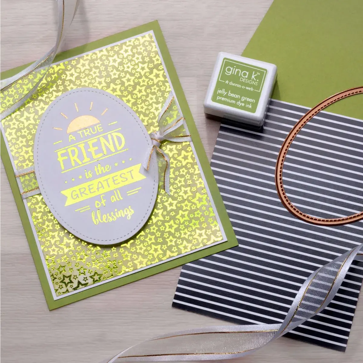 Gina K Designs Fancy Foils 6" x 8" Jelly Bean Green 12 Count | USA Imported Craft Foil - view 2