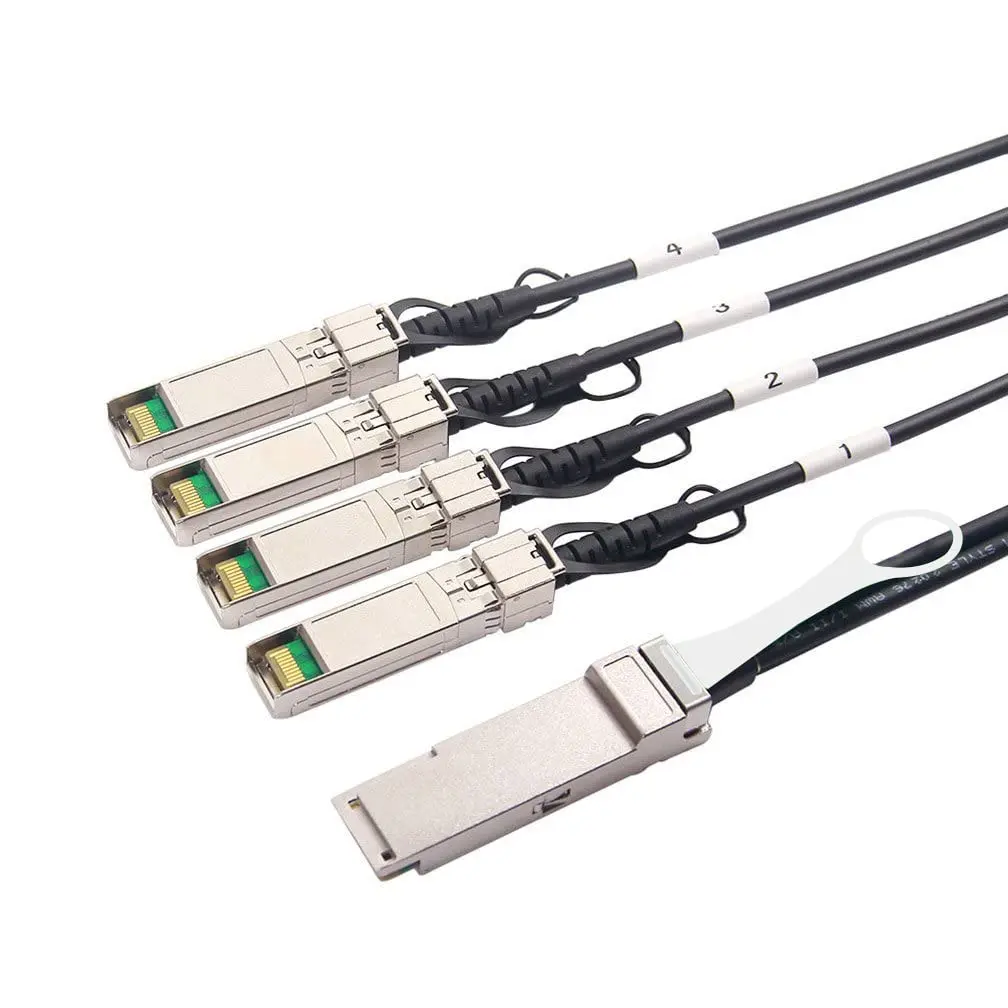 10Gtek 40G QSFP+ to 4xSFP+ Breakout DAC Cable 0.5m | Cisco Compatible Copper Twinax - view 2