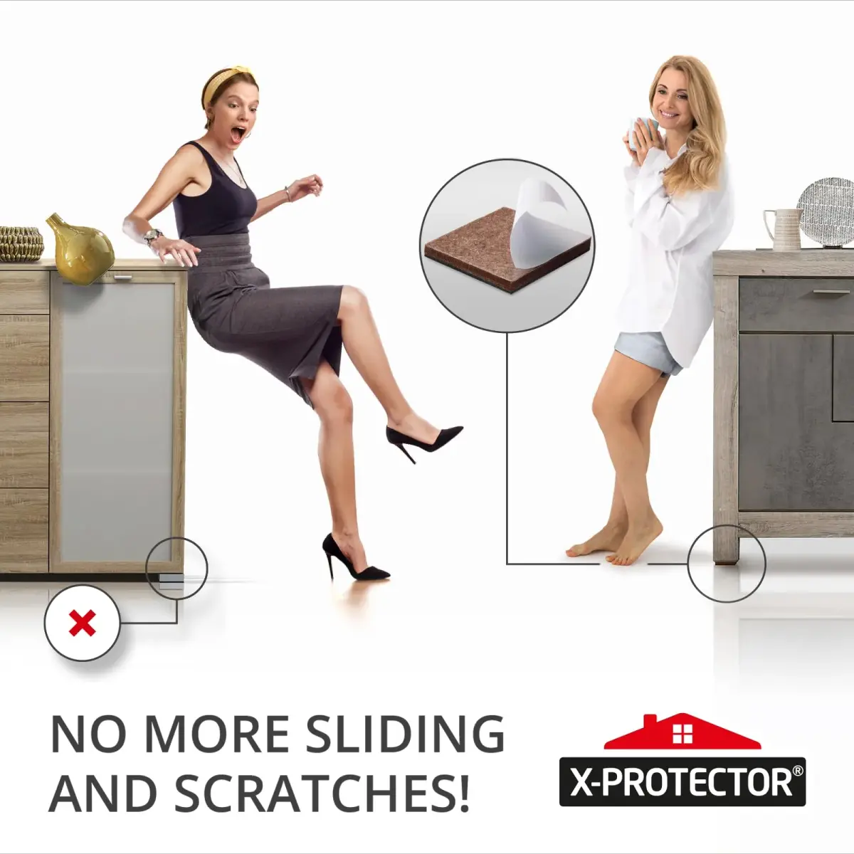 X-Protector Non Slip Furniture Pads – 12 Premium Grippers 7.6cm (3") | Protects Floors from Scratches & Sliding - view 6
