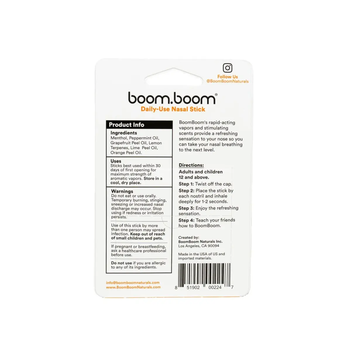 BoomBoom Tropical Nasal Inhaler Stick 3-Pack | Vapor Flow Technology for Clear Breathing - view 7