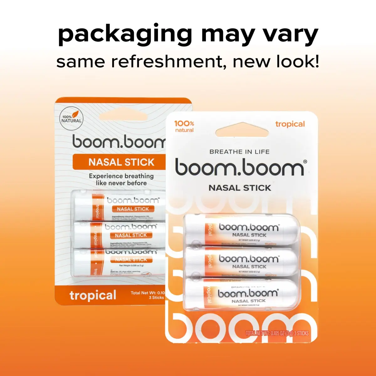 BoomBoom Tropical Nasal Inhaler Stick 3-Pack | Vapor Flow Technology for Clear Breathing - view 2