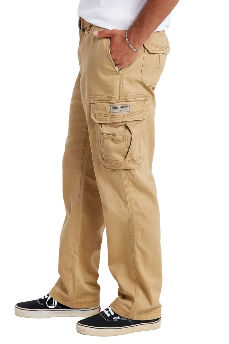 UNIONBAY Cargo Pants for Men - Relaxed Fit, Mid Rise, 48W x 32L, Rye | Casual Military Style - view 2
