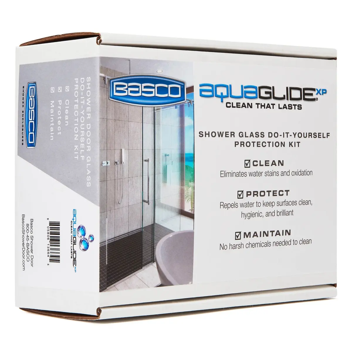Basco AquaGlideXP Shower Door Glass Water Repellent Kit | Glass Protection, Easy Maintenance, 150-200 sq ft - view 3
