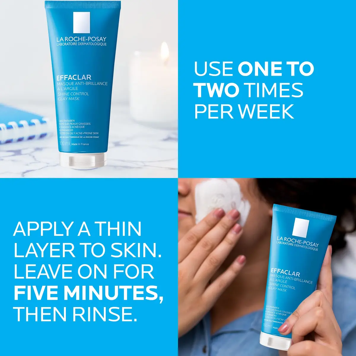 La Roche-Posay Effaclar Clay Face Mask for Oily Skin 3.4oz | Purifying & Mattifying - view 5
