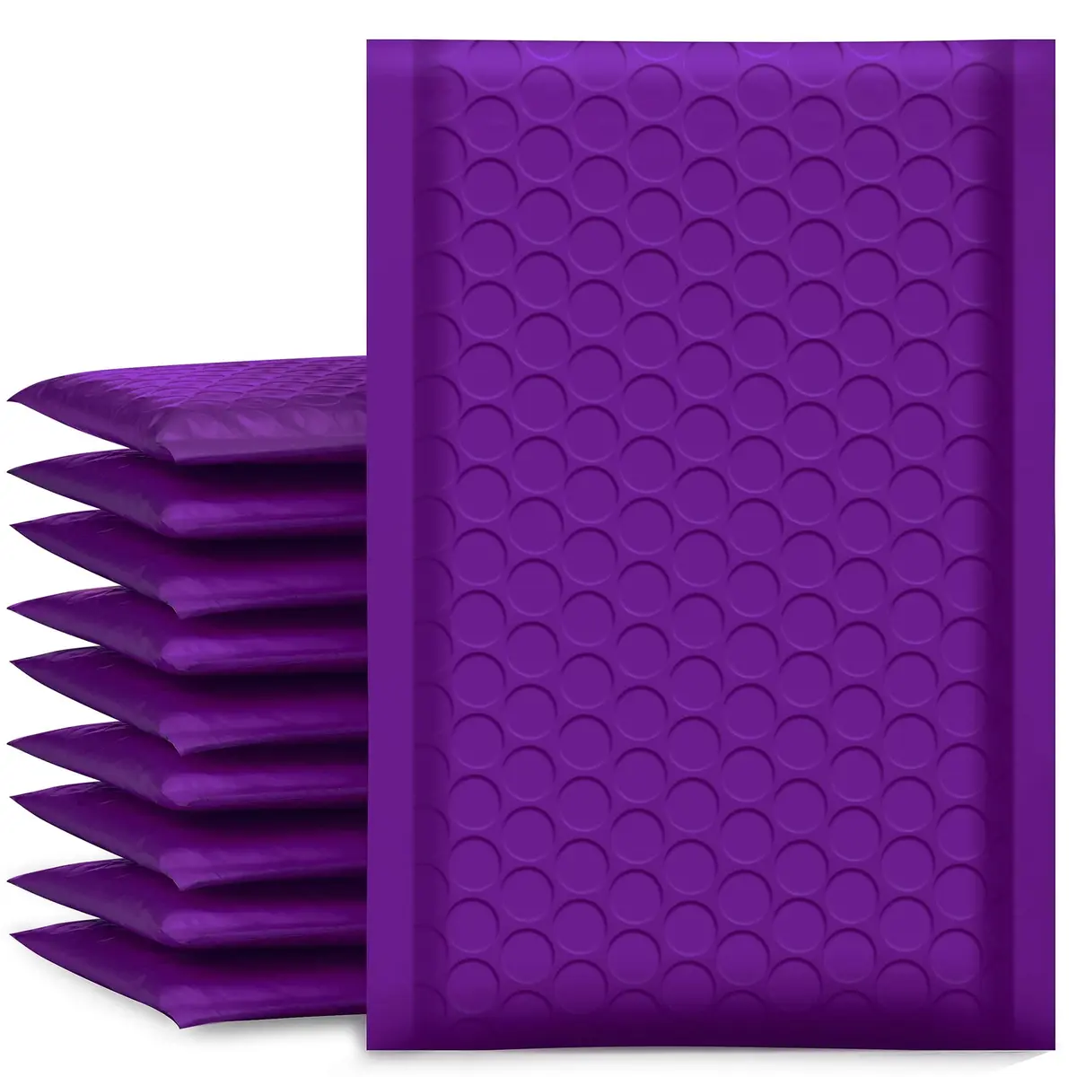 UCGOU Purple Bubble Mailers 50 Pack 10.16cm x 20.32cm (4"x8") | Opaque, Self-Seal, Padded Envelopes for Secure Shipping - main product image