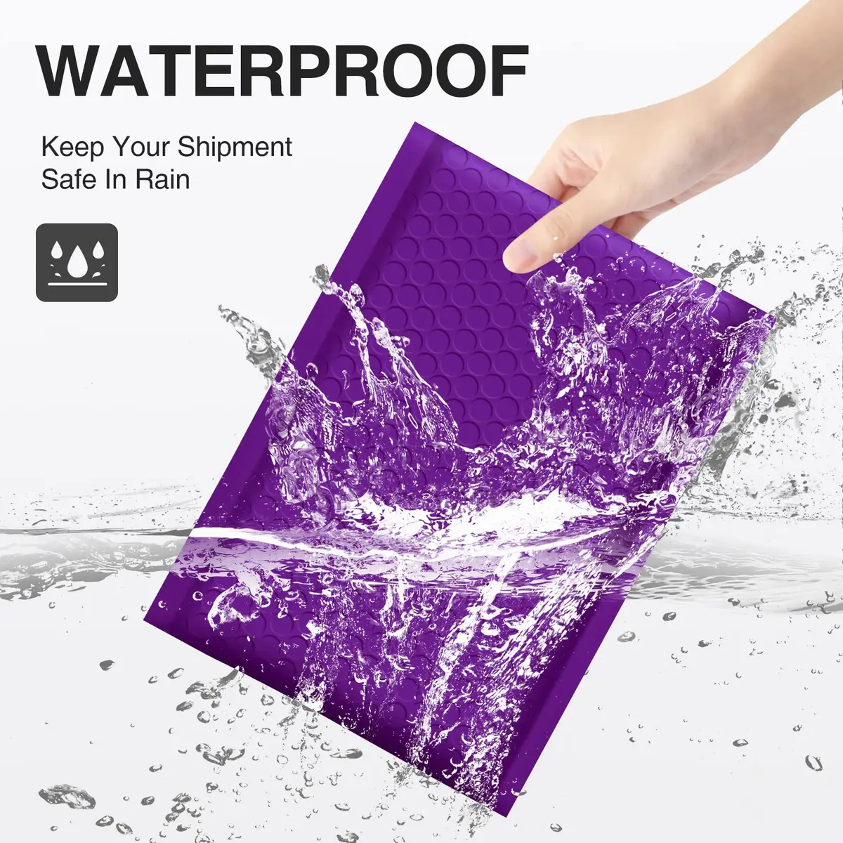 UCGOU Purple Bubble Mailers 50 Pack 10.16cm x 20.32cm (4"x8") | Opaque, Self-Seal, Padded Envelopes for Secure Shipping - view 3