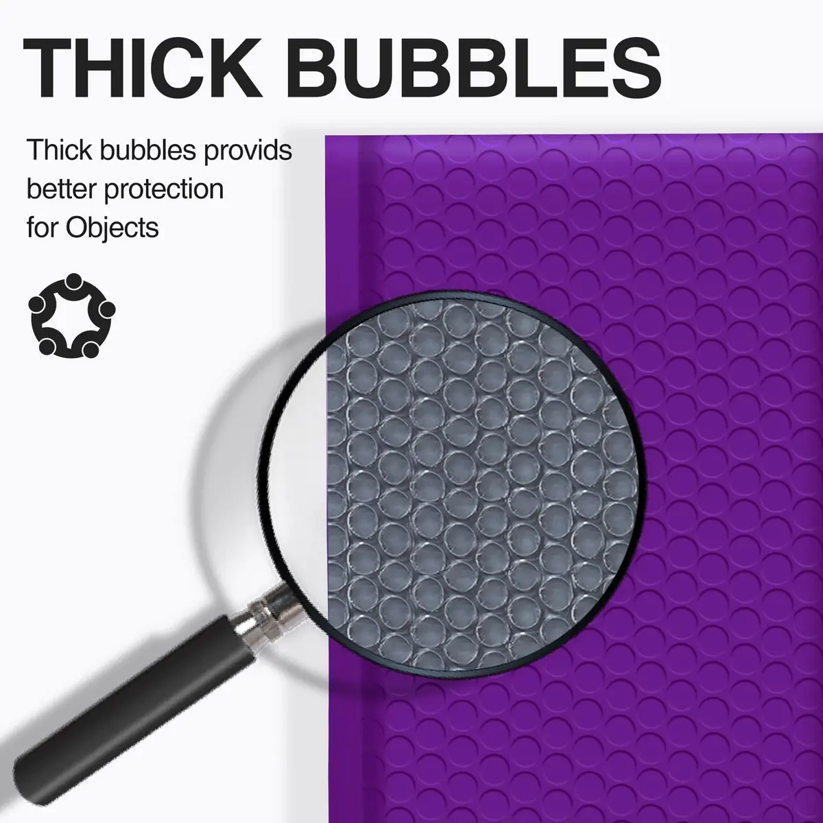 UCGOU Purple Bubble Mailers 50 Pack 10.16cm x 20.32cm (4"x8") | Opaque, Self-Seal, Padded Envelopes for Secure Shipping - view 4