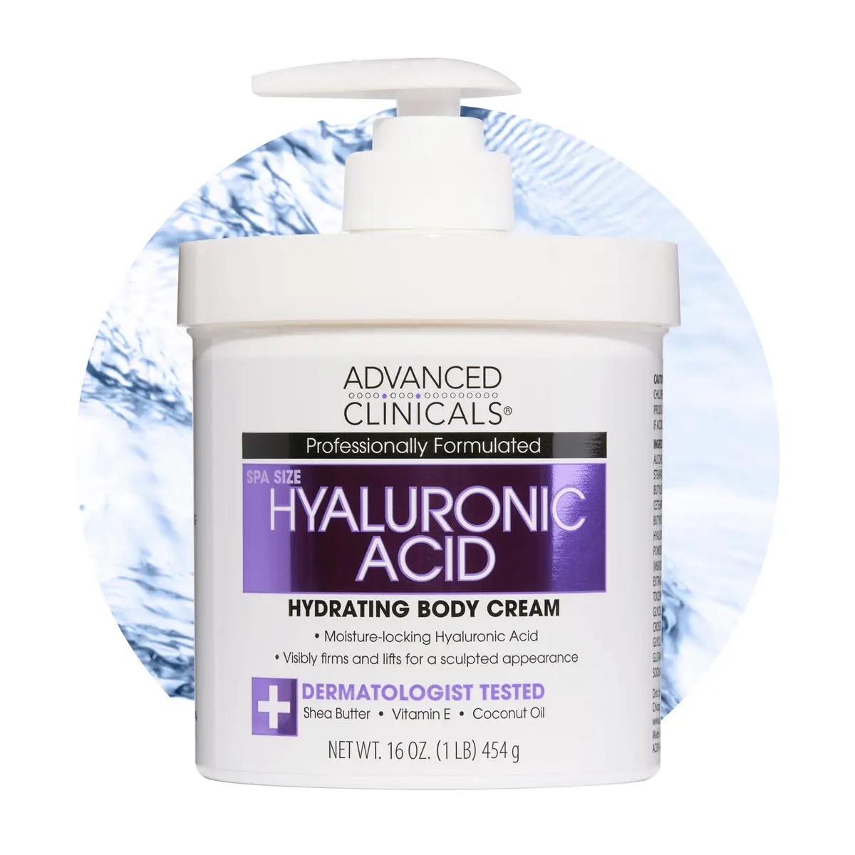 Advanced Clinicals Hyaluronic Acid Body Cream 473ml (16oz) | Hydrates & Plumps Dry Skin - main product image